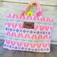 Light pink Aztec printed tote bag