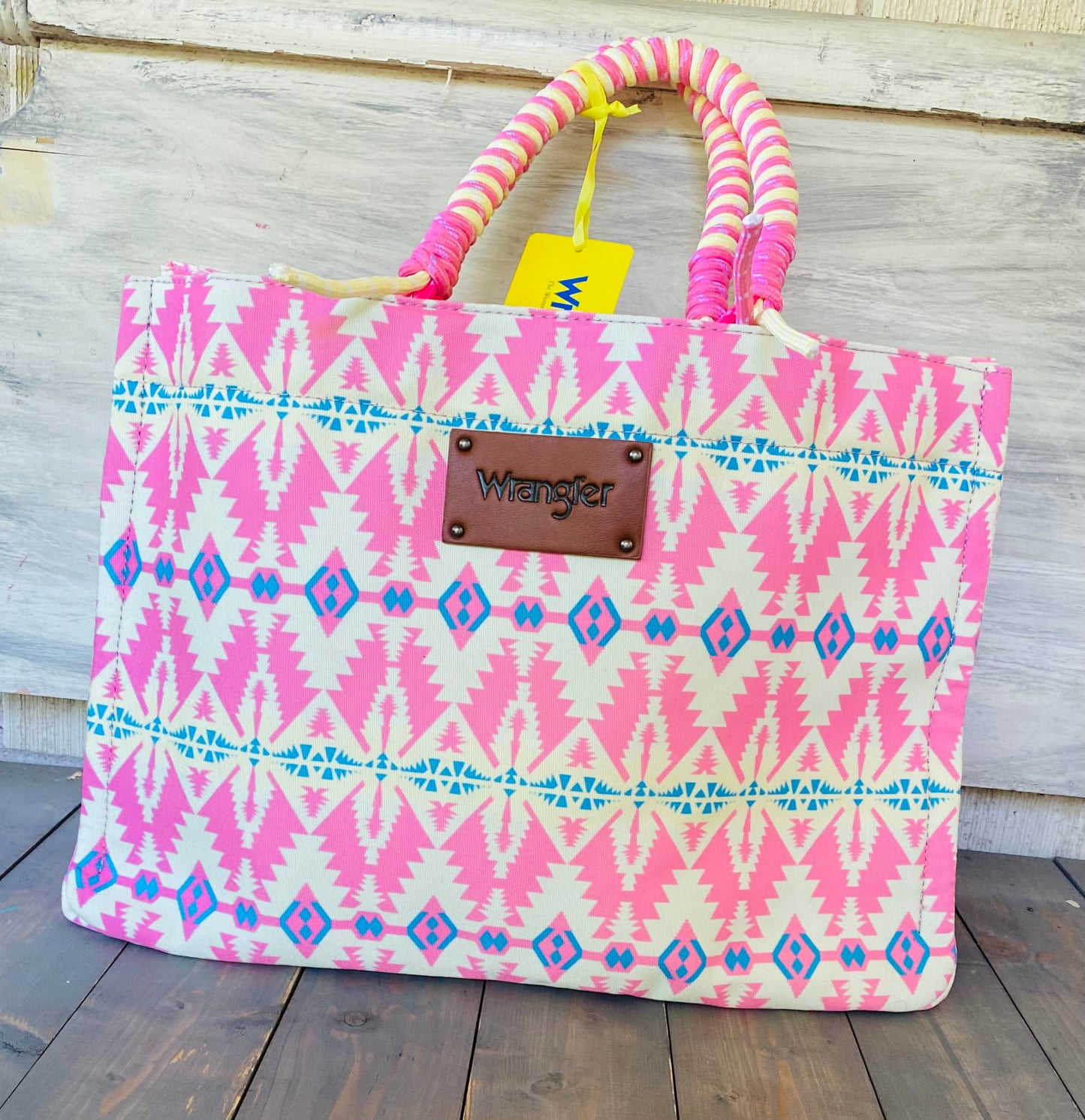 Light pink Aztec printed tote bag