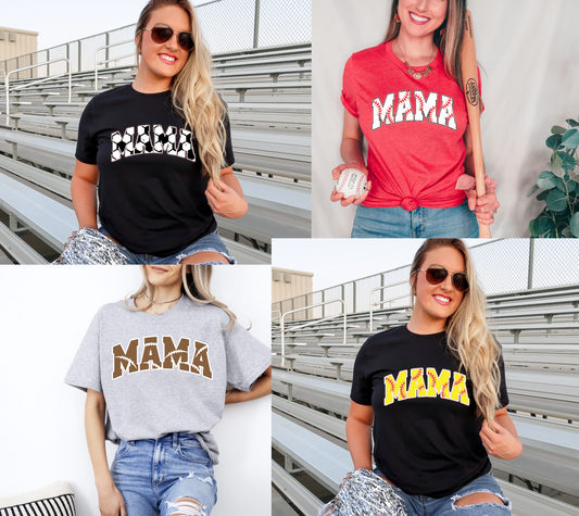 SPORT MAMA TEE (LEAVE SHIRT COLOR IN NOTES)