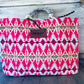 Hot pink Aztec printed tote bag