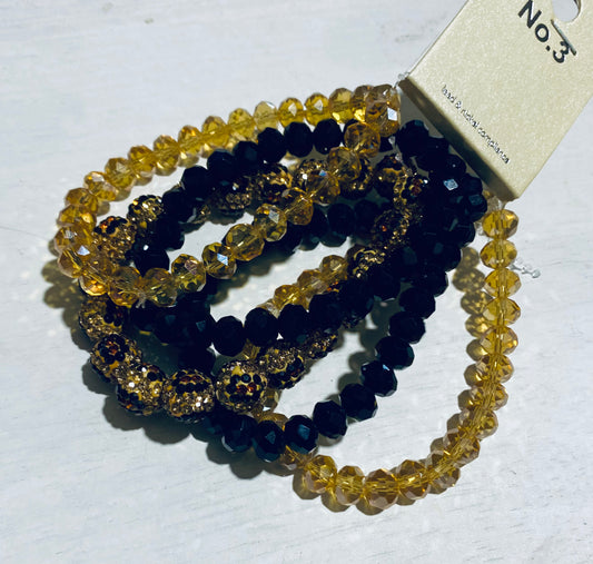 Gold leopard bracelet set