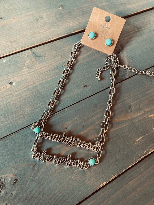 Country road take me home necklace