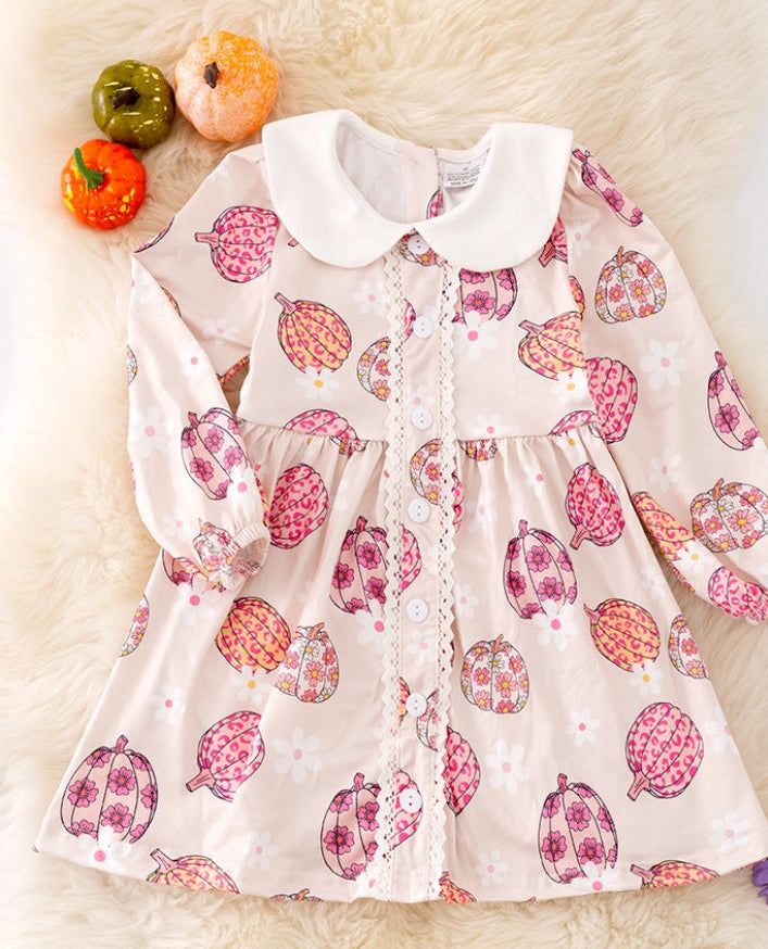 Pumpkin bubble sleeve dress