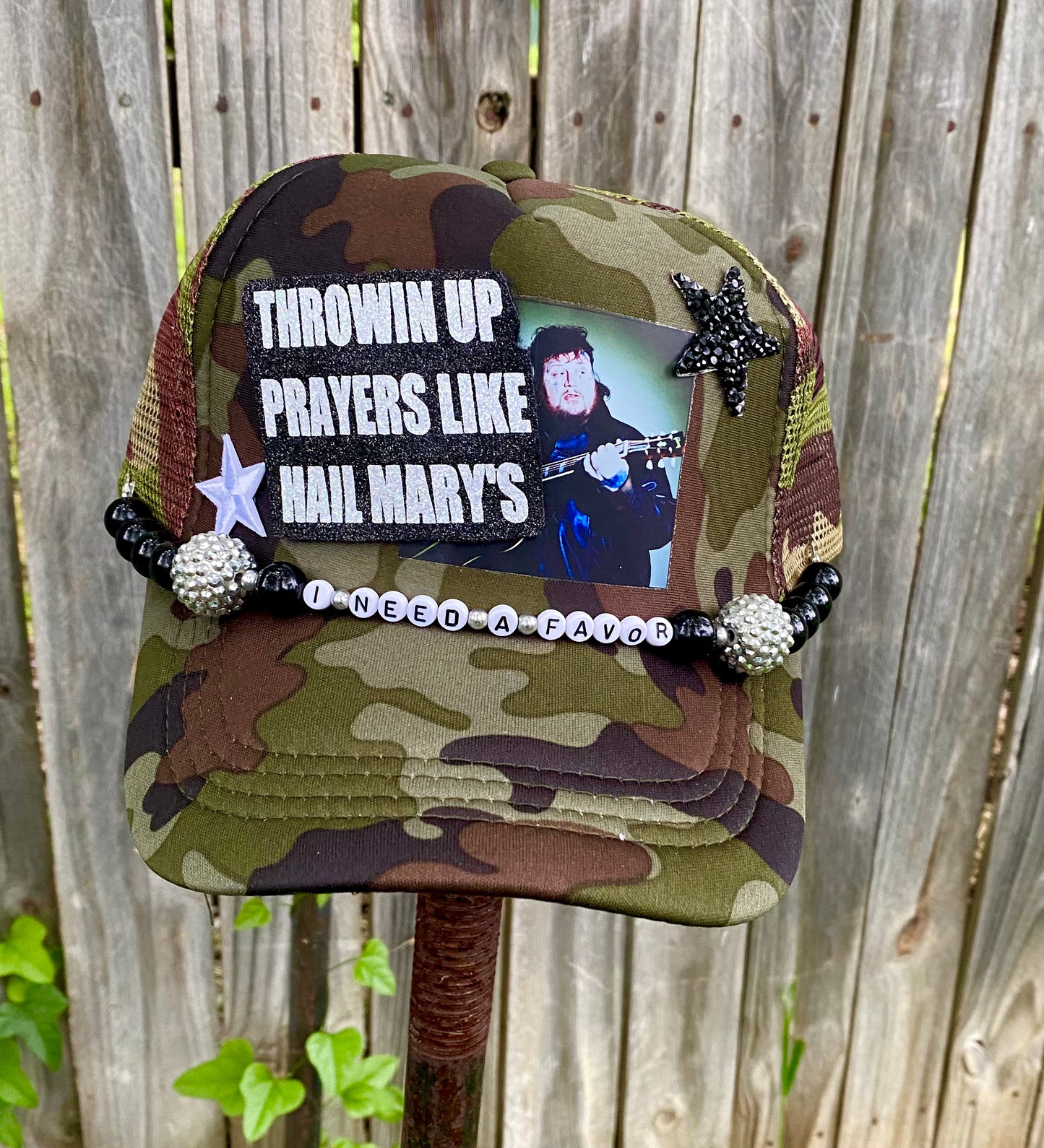 Throwing prayers like Hail Marys Trucker hat - ONE OF A KIND