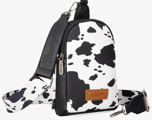 Cow print bum bag + coin purse black